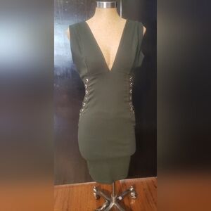 Elegant Olive Green Dress